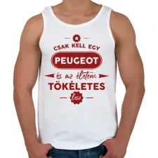 PRINTFASHION Csak kell egy Peugeot - Férfi atléta - Fehér atléta, trikó