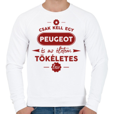 PRINTFASHION Csak kell egy Peugeot - Férfi pulóver - Fehér férfi pulóver, kardigán