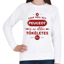 PRINTFASHION Csak kell egy Peugeot - Női pulóver - Fehér női pulóver, kardigán