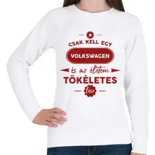 PRINTFASHION Csak kell egy Volkswagen - Női pulóver - Fehér női pulóver, kardigán