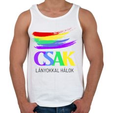 PRINTFASHION CSAK LÁNYOKKAL HÁLOK  - Férfi atléta - Fehér