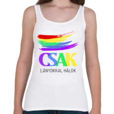 PRINTFASHION CSAK LÁNYOKKAL HÁLOK  - Női atléta - Fehér