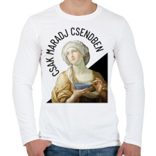 PRINTFASHION Csak maradj csendben - Férfi hosszú ujjú póló - Fehér férfi póló