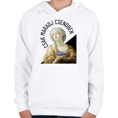 PRINTFASHION Csak maradj csendben - Gyerek kapucnis pulóver - Fehér