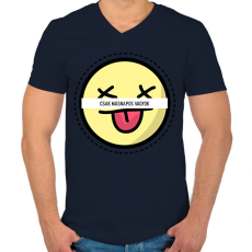 PRINTFASHION Csak másnapos vagyok - Férfi V-nyakú póló - Sötétkék