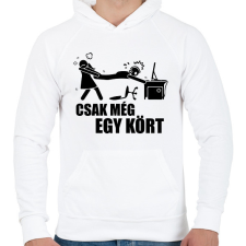 PRINTFASHION Csak még 1 kört - Férfi kapucnis pulóver - Fehér férfi pulóver, kardigán