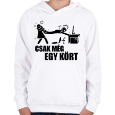 PRINTFASHION Csak még 1 kört - Gyerek kapucnis pulóver - Fehér gyerek pulóver, kardigán