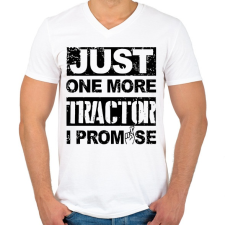 PRINTFASHION Csak még 1 traktor, megígérem - Férfi V-nyakú póló - Fehér férfi póló