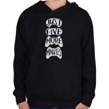 PRINTFASHION Csak még 5 perc - Gamer - Gyerek kapucnis pulóver - Fekete gyerek pulóver, kardigán