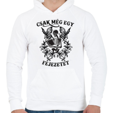 PRINTFASHION Csak még egy fejezetet - Férfi kapucnis pulóver - Fehér férfi pulóver, kardigán