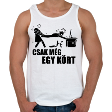 PRINTFASHION Csak még egy kört - Férfi atléta - Fehér atléta, trikó