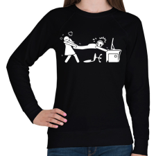 PRINTFASHION Csak még egy kört - Női pulóver - Fekete női pulóver, kardigán