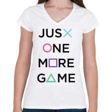 PRINTFASHION Csak még egy meccs... - Női V-nyakú póló - Fehér női póló