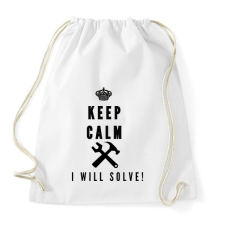 PRINTFASHION Csak nyugi én megoldom!(SZERELŐ) - Sportzsák, Tornazsák - Fehér tornazsák