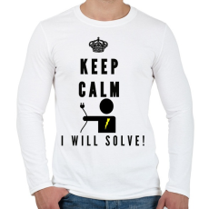 PRINTFASHION Csak nyugi én megoldom!(villanyszerelő) - Férfi hosszú ujjú póló - Fehér