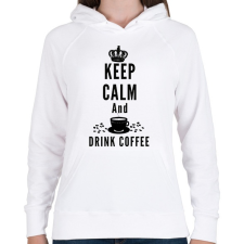 PRINTFASHION csak nyugi és igyál kávét - Női kapucnis pulóver - Fehér női pulóver, kardigán