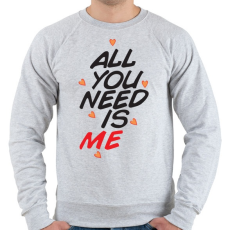 PRINTFASHION Csak rám van szükséged - Férfi pulóver - Sport szürke