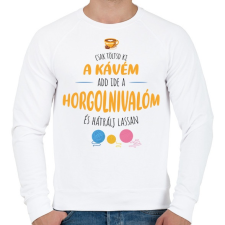 PRINTFASHION Csak töltsd ki a kávém - Horgolós - Férfi pulóver - Fehér férfi pulóver, kardigán
