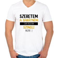 PRINTFASHION Csak vicceltem - Férfi - Férfi V-nyakú póló - Fehér férfi póló