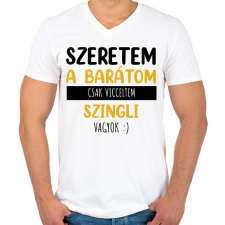 PRINTFASHION Csak vicceltem - Női - Férfi V-nyakú póló - Fehér férfi póló