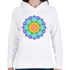 PRINTFASHION Csakrák harmóniája mandala - Női kapucnis pulóver - Fehér
