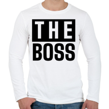 PRINTFASHION Családi - The boss (apa) - Férfi hosszú ujjú póló - Fehér férfi póló