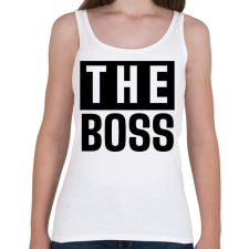 PRINTFASHION Családi - The boss (apa) - Női atléta - Fehér női trikó