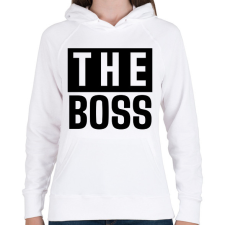 PRINTFASHION Családi - The boss (apa) - Női kapucnis pulóver - Fehér női pulóver, kardigán