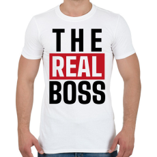 PRINTFASHION Családi - The real boss (feleség) - Férfi póló - Fehér