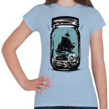 PRINTFASHION Csapdában - Női póló - Világoskék női póló