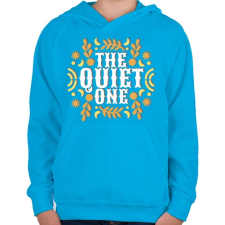PRINTFASHION Csendes - Gyerek kapucnis pulóver - Azúrkék gyerek pulóver, kardigán