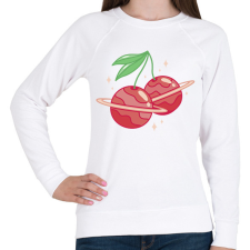 PRINTFASHION Cseresznye bolygók - Női pulóver - Fehér női pulóver, kardigán