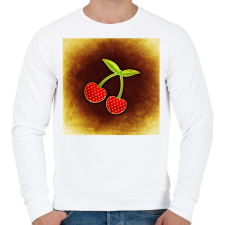 PRINTFASHION Cseresznye - Férfi pulóver - Fehér férfi pulóver, kardigán