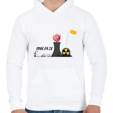 PRINTFASHION CSERNOBIL - Férfi kapucnis pulóver - Fehér férfi pulóver, kardigán