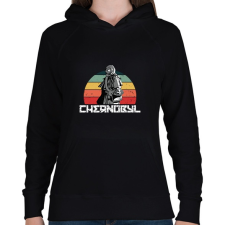 PRINTFASHION Csernobil - Női kapucnis pulóver - Fekete női pulóver, kardigán