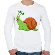 PRINTFASHION Csiga - Férfi hosszú ujjú póló - Fehér férfi póló