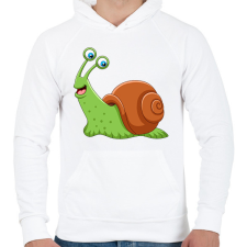 PRINTFASHION Csiga - Férfi kapucnis pulóver - Fehér férfi pulóver, kardigán