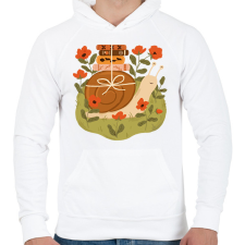 PRINTFASHION Csiga könyvekkel - Férfi kapucnis pulóver - Fehér férfi pulóver, kardigán