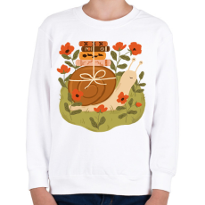 PRINTFASHION Csiga könyvekkel - Gyerek pulóver - Fehér