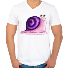 PRINTFASHION csigabiga-001 - Férfi V-nyakú póló - Fehér férfi póló