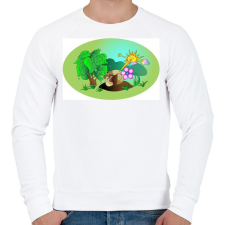 PRINTFASHION Csigamese - Férfi pulóver - Fehér férfi pulóver, kardigán
