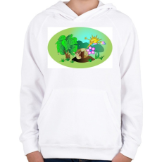 PRINTFASHION Csigamese - Gyerek kapucnis pulóver - Fehér