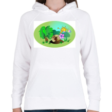 PRINTFASHION Csigamese - Női kapucnis pulóver - Fehér