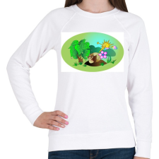 PRINTFASHION Csigamese - Női pulóver - Fehér női pulóver, kardigán