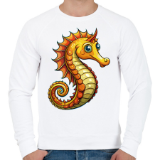 PRINTFASHION Csikóhal - Férfi pulóver - Fehér férfi pulóver, kardigán