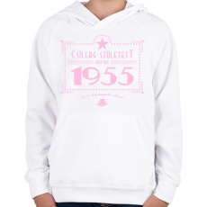 PRINTFASHION csillag-1955-pink - Gyerek kapucnis pulóver - Fehér