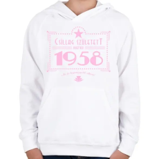 PRINTFASHION csillag-1958-pink - Gyerek kapucnis pulóver - Fehér