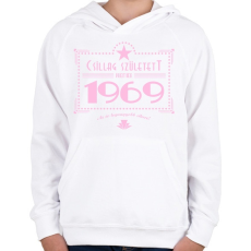 PRINTFASHION csillag-1969-pink - Gyerek kapucnis pulóver - Fehér