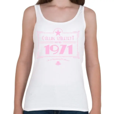 PRINTFASHION csillag-1971-pink - Női atléta - Fehér női trikó