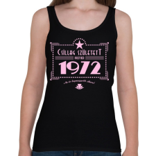 PRINTFASHION csillag-1972-pink - Női atléta - Fekete női trikó